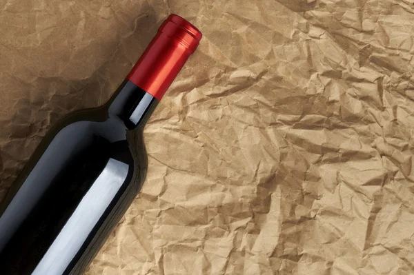 酒单设计系列: 瓶红酒与副本空间 — 图库照片