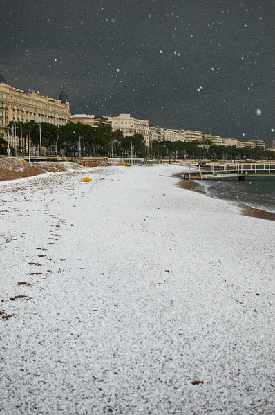 Cannes with snow — Stock Photo, Image