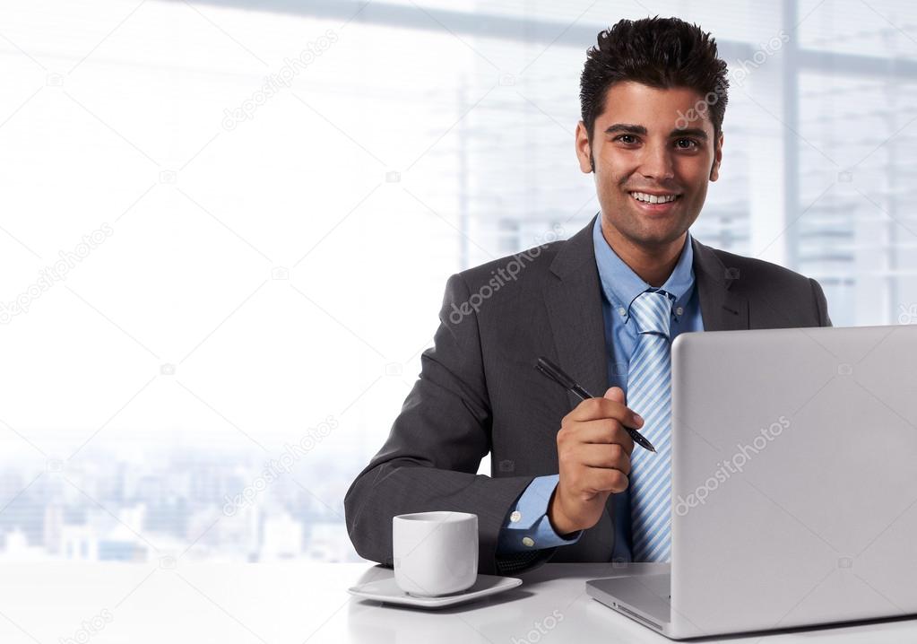 young successful business man at office