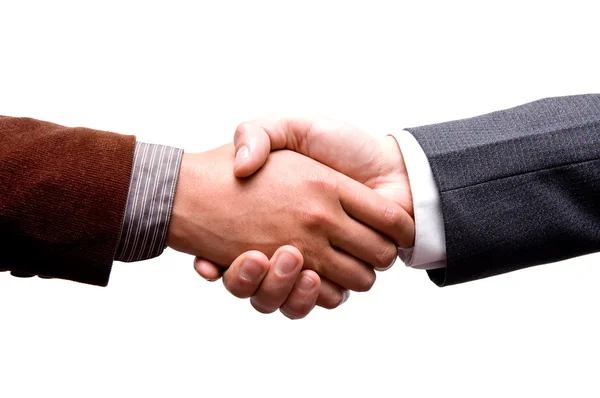 Business handshake on white background — Stock Photo, Image