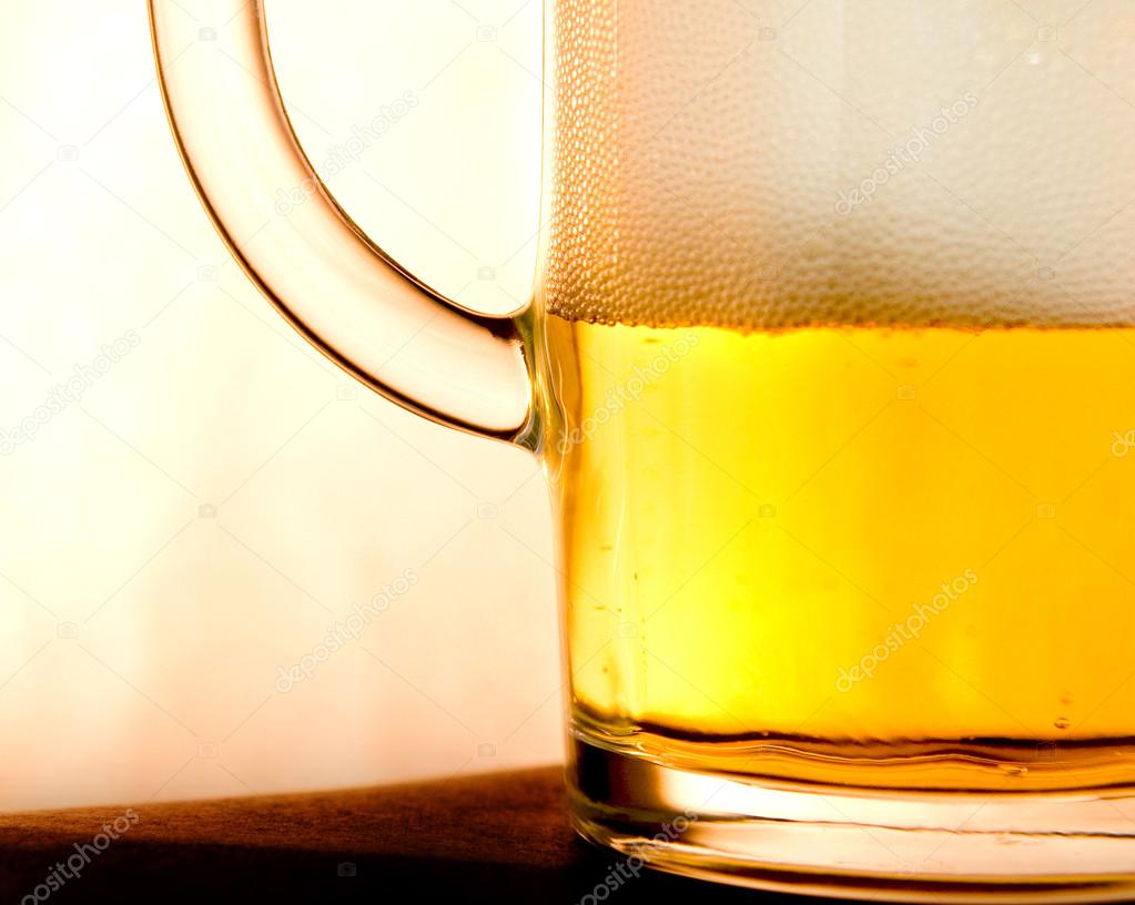 closeup of glass with beer