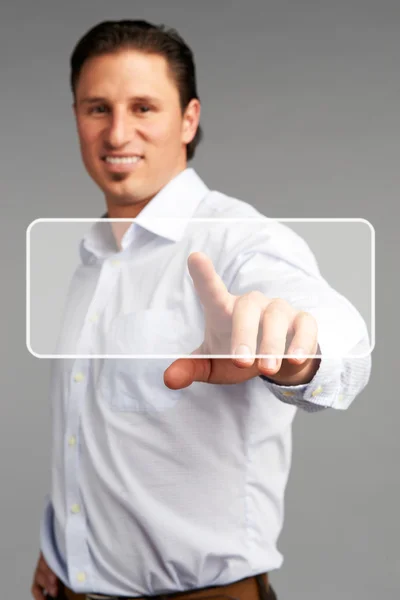 Geschäftsmann Technologie Touch-Konzept — Stockfoto