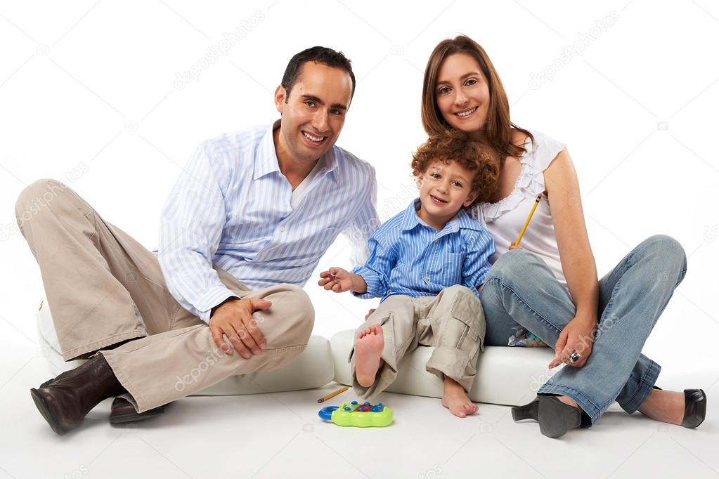 Happy Family: mother, father and son