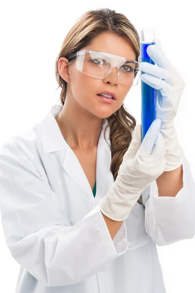 Young woman doctor holding test tube Stock Picture