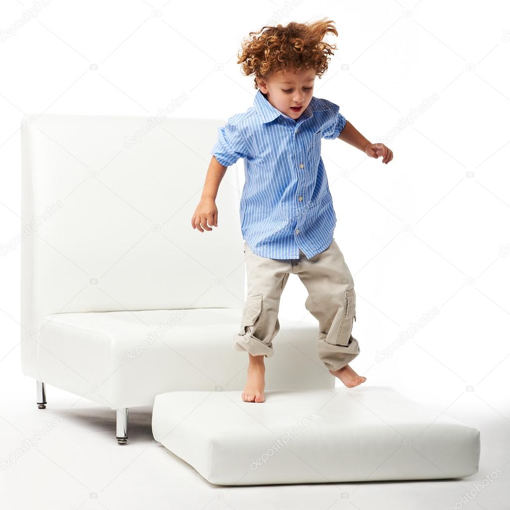 young kid jumping