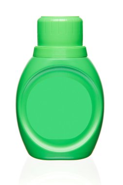 Yeşil deterjan kapsayıcı. beyaz izole