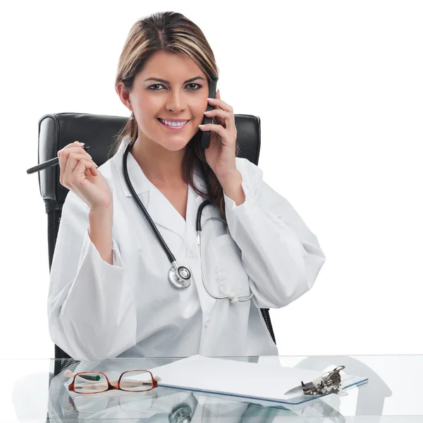 Woman doctor at desk — Stock Photo, Image