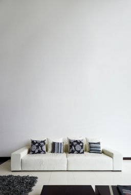 İç tasarım serisi: büyük boş beyaz ile Modern oturma odası