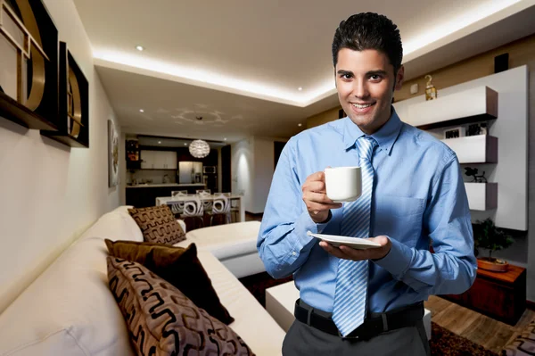 Young successful business man at home — Stock Photo, Image