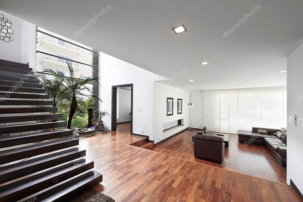 Interio design: modern, nagy nappali — stock fotó © scornejor ...