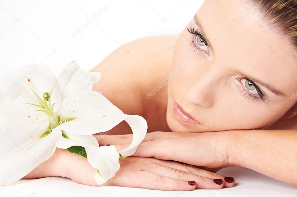 Young woman relaxing in Spa