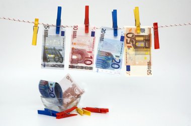 clothespins ve banknot ile fantezi