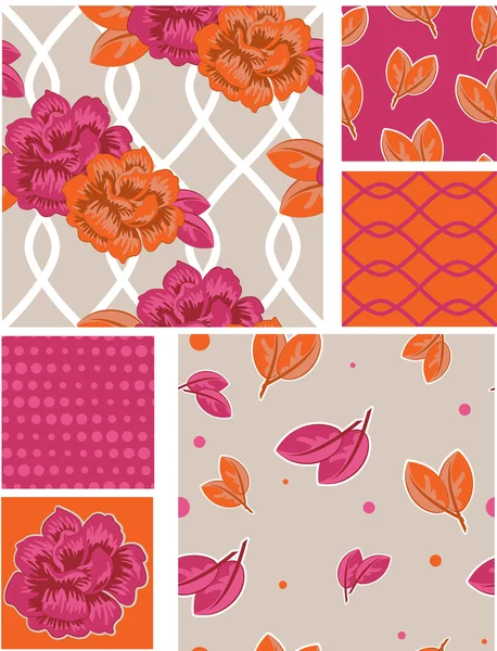 Bollywood Floral Vector padrões Amostras . —  Vetores de Stock