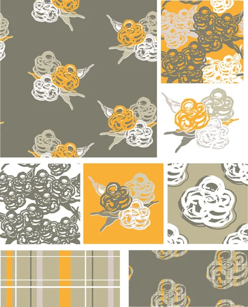 Abstrato Swirly padrão floral e ícone . —  Vetores de Stock