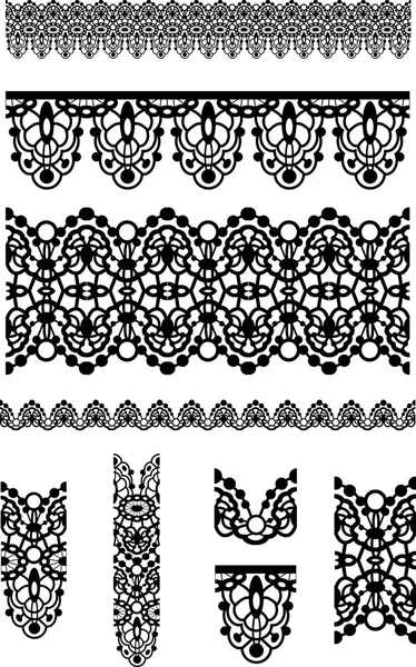 Bordure en dentelle vectorielle sans couture — Image vectorielle