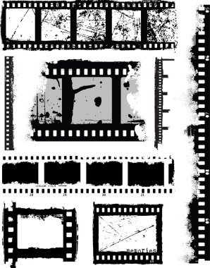 Grunge ilham film şeritleri ve elemanları