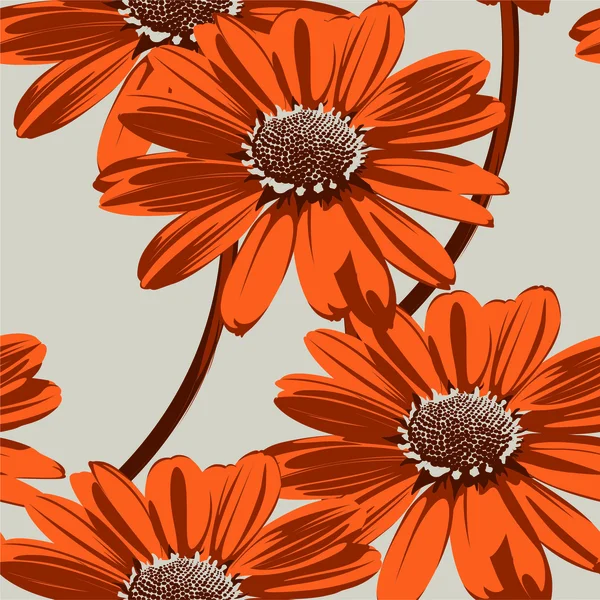 Autum Dahlia Floral Seamless Vector Pattern. — Stock Vector
