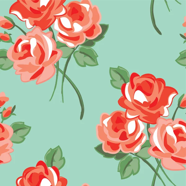 Pretty Rose Seamless Vector Pattern. — Stock Vector