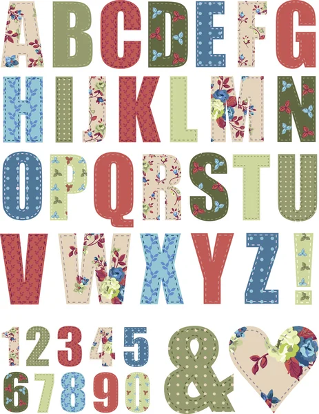 Floral Vector Pattern Alphabet Letter Set Stock Illustration