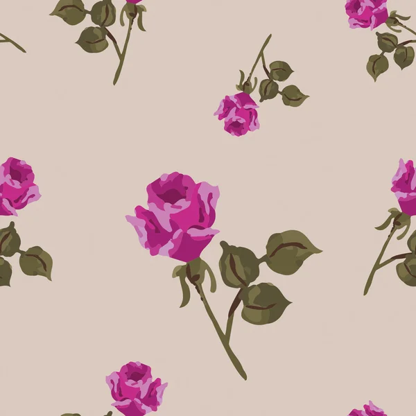 Ροζ τριαντάφυλλο διάνυσμα άνευ ραφής του floral μοτίβο. Royalty Free Εικονογραφήσεις Αρχείου
