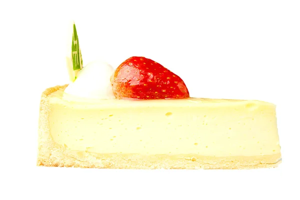 Tvarohový dort s jahodovou — Stock fotografie