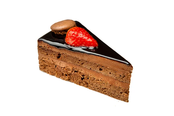 Κέικ σοκολάτας με μαύρο σάλτσα και ΠΡΟΣΚΛΗΣΗ στην κορυφή — Φωτογραφία Αρχείου