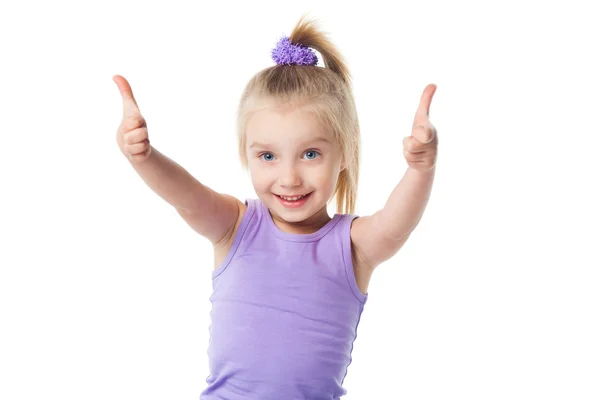 Little girl showing okay sign — Stock Photo, Image