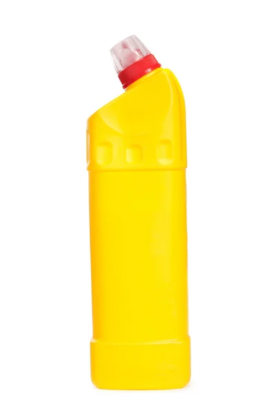 Botol kosong plastik kuning — Stok Foto