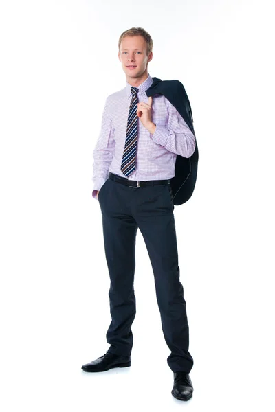Pohledný podnikatel v obleku — Stock fotografie