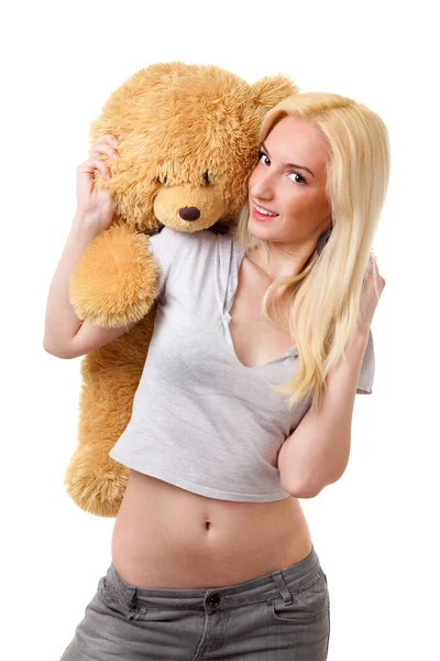 Girl with Teddy bear — Stock Photo, Image