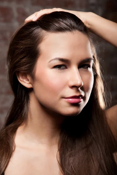 Portrait of beautiful sexy brunette girl — Stock Photo, Image