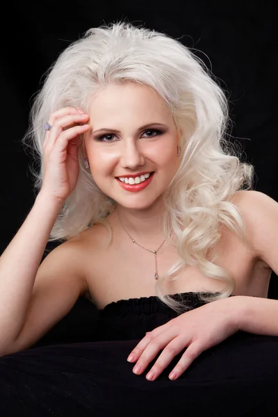 Studio shot of a young, beautiful, blonde woman — Stock Photo, Image