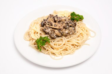 mashrooms ve soslu spagetti