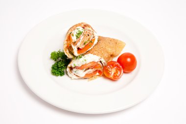 Krep krema ve domates ile