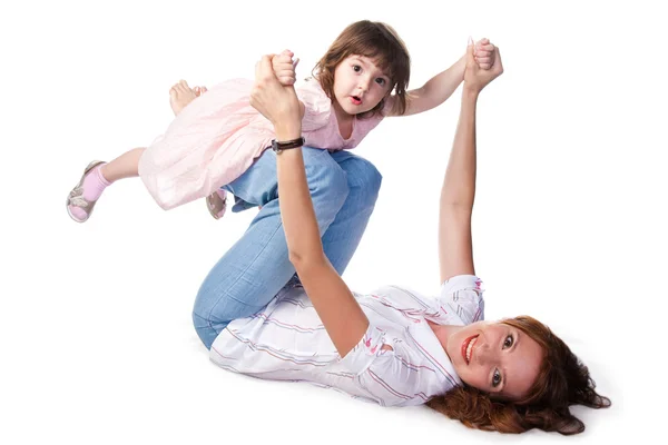 Madre y su hijita jugando juntas —  Fotos de Stock