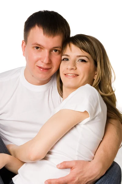Ung kärlek paret leende — Stockfoto