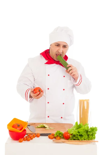 Рейтинг повара свежие овощи — стоковое фото
