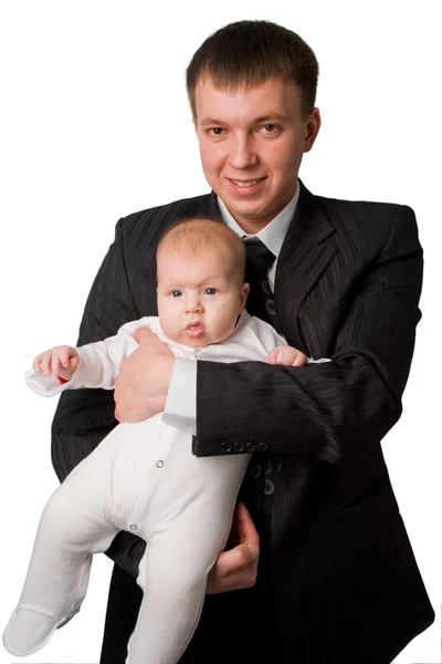 Otec s jeho mladé baby — Stock fotografie