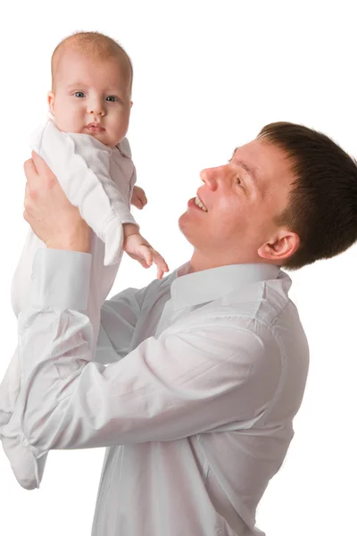 Vader met zijn jonge baby — Stockfoto