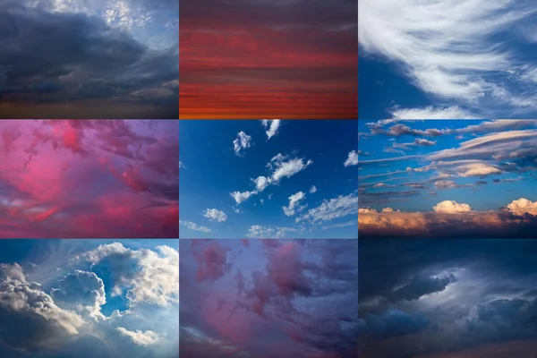 Zestaw dramatyczne niebo — Zdjęcie stockowe