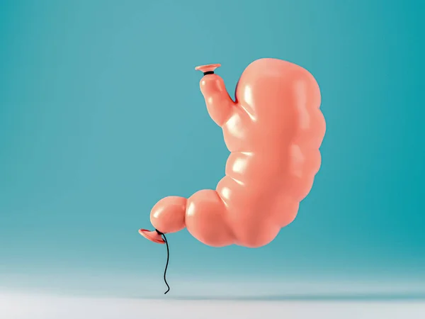 Ludzki Żołądek Zrobiony Balonu Koncepcja Objadania Się Otyłości — Zdjęcie stockowe