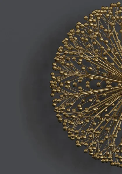 Εικονογράφηση Αφηρημένο Φόντο Πολύπλοκη Ογκομετρική Γεωμετρία Δέσμες Από Χρυσά Μούρα — Φωτογραφία Αρχείου