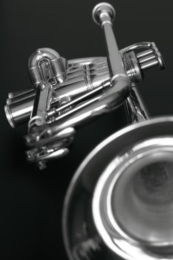 Trumpet 2 b&w clipart