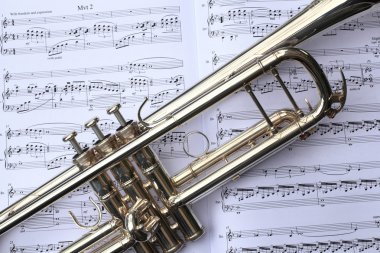 Trumpet and Music clipart