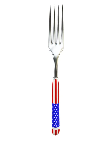 gümüş çatal ile Amerikan bayrağı
