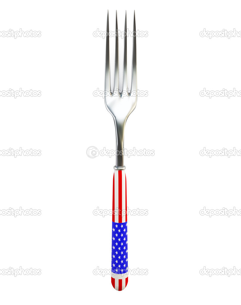 Silver fork with American flag — Stock Photo © onga 18984751