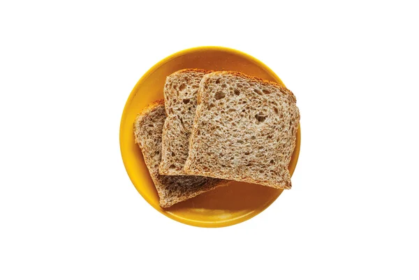 tost ekmeği izole bir plaka üzerinde