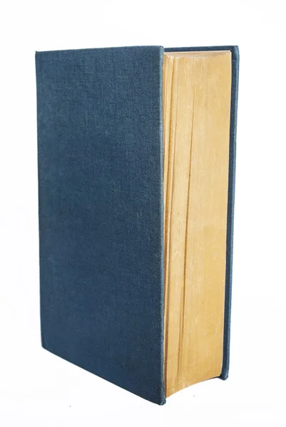 Fechado livro azul velho isolado no fundo branco — Fotografia de Stock