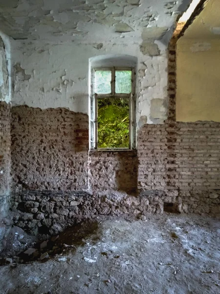 Interior Uma Casa Abandonada Urbex Eslovénia — Fotografia de Stock