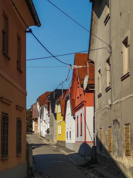 Ljubljana Slovenya Renkli Evleri Olan Tarihi Cadde — Stok fotoğraf